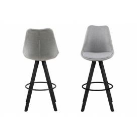 Dkton Dizajnová barová stolička Nascha, svetlo šedá-čierna