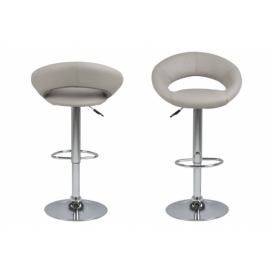 Dkton Dizajnová barová stolička Navi, šedohnedá a chrómová