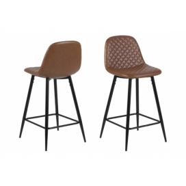 Dkton Dizajnová barová stolička Nayeli, brandy a čierna 91 cm