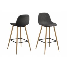 Dkton Dizajnová barová stolička Nayeli, šedá a prírodná