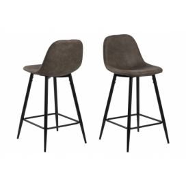 Dkton Dizajnová barová stolička Nayeli, svetlo hnedá a čierna 91 cm