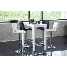 Dkton Dizajnová barová stolička Nerine, biela a chrómová