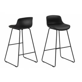 Dkton Dizajnová barová stolička Nerys, čierna