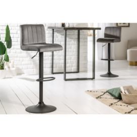 LuxD Dizajnová barová stolička Walnut sivý zamat 