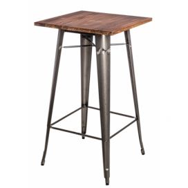  Stôl barový Paris Wood metalický sosna