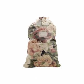 Látkový vak na bielizeň s prímesou ľanu Linen Couture Bag Spring Flowers, výška 75 cm