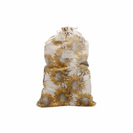 Látkový vak na bielizeň s prímesou bavlny Linen Couture Bag Sunflower, výška 75 cm