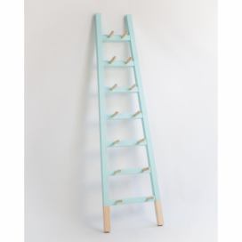 Odkladací dekoratívny rebrík z borovicového dreva Surdic Stair Aquamarina