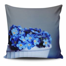Obliečka na vankúš s prímesou bavlny Cushion Love Azulo Gris, 45 × 45 cm
