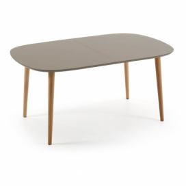 Sivý rozkladací jedálenský stôl La Forma Oakland, 160 x 100 cm