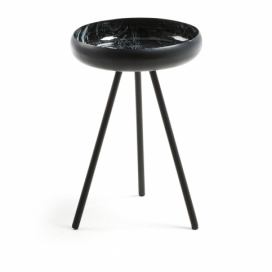 Čierny odkladací stolík La Forma Reuber, ø 36 cm