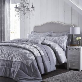 Sivé posteľné obliečky Catherine Lansfield Jacquard, 135 x 200 cm