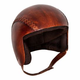 Kožená dekorácia v tvare helmy Antic Line casque, 20 x 23 cm