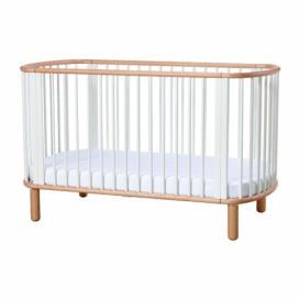 Biela detská posteľka z bukového dreva Flexa Baby, 70 x 140 cm