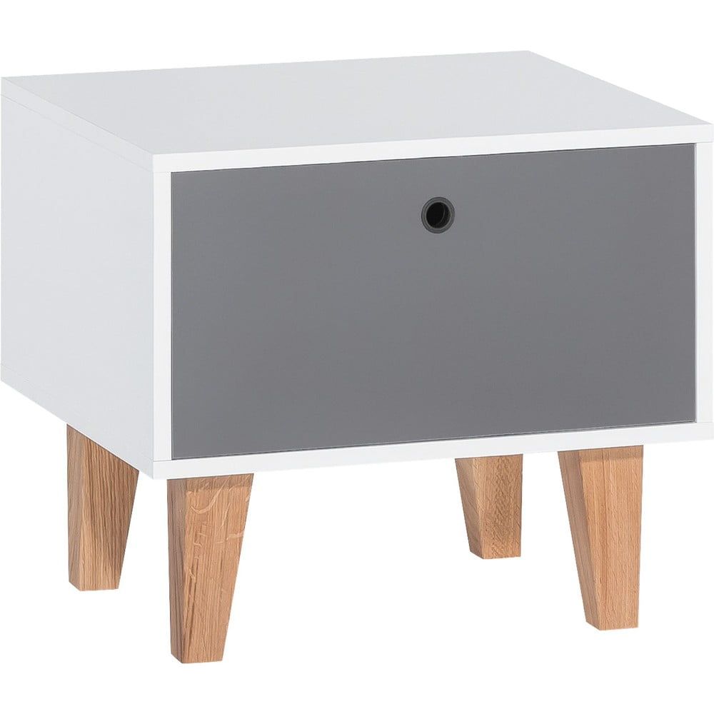 Sivo-biely nočný stolík Vox Concept - Bonami.sk