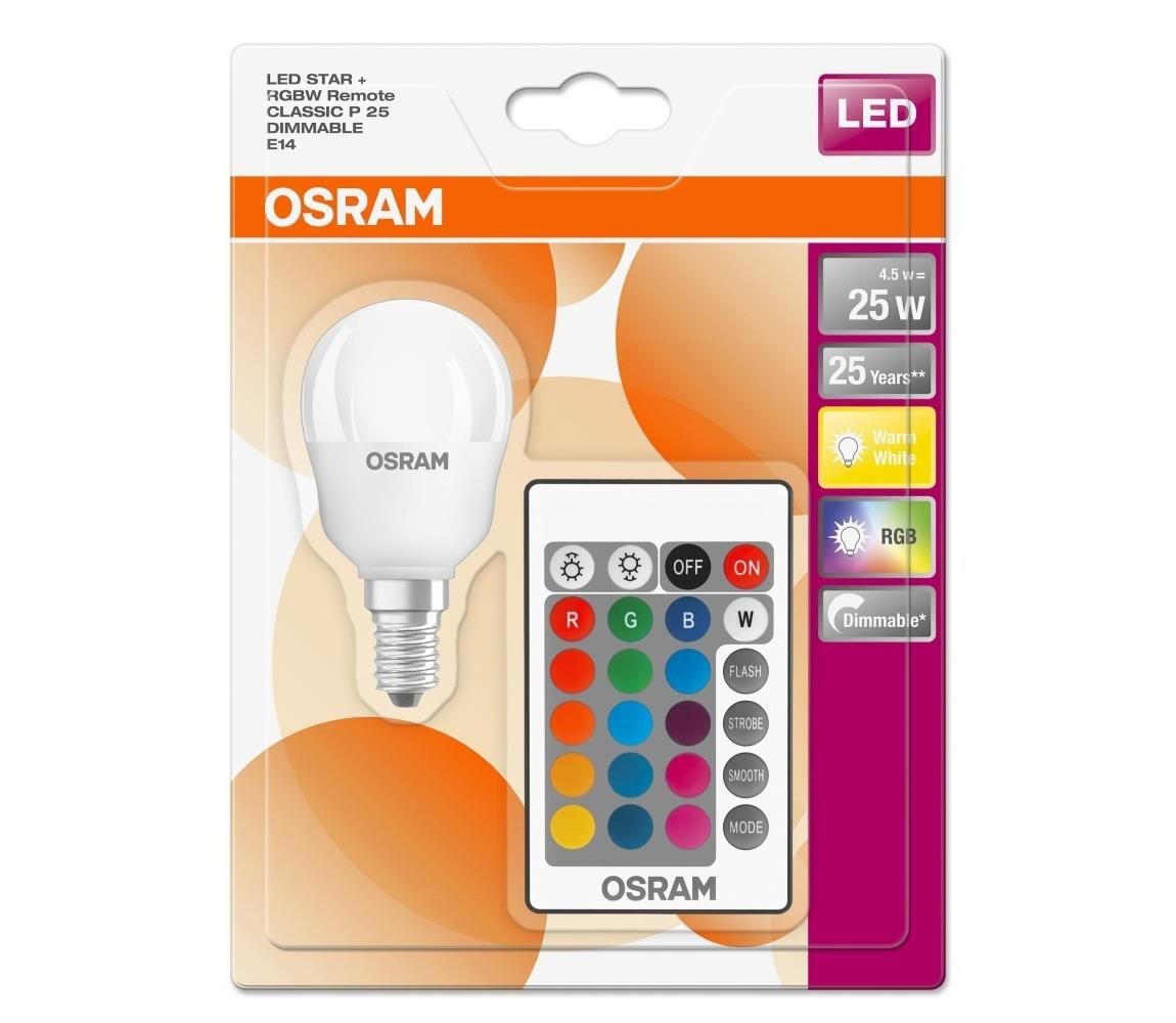 Osram LED RGB Stmievateľná žiarovka RETROFIT E14/4,5W/230V 2700K + DO - Osram  - Svet-svietidiel.sk