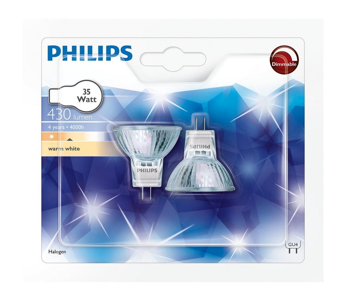 Philips SADA 2x Halogénová žiarovka Philips GU4/35W/12V 3000K  - Svet-svietidiel.sk
