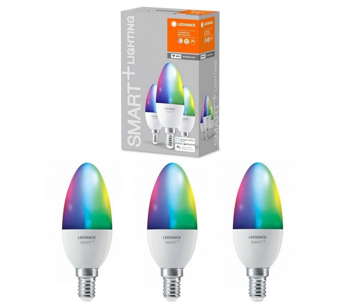 Ledvance SADA 3x LED RGBW Stmievateľná žiarovka SMART+ E14/5W/230V 2700K-6500K - Ledvance  - Svet-svietidiel.sk
