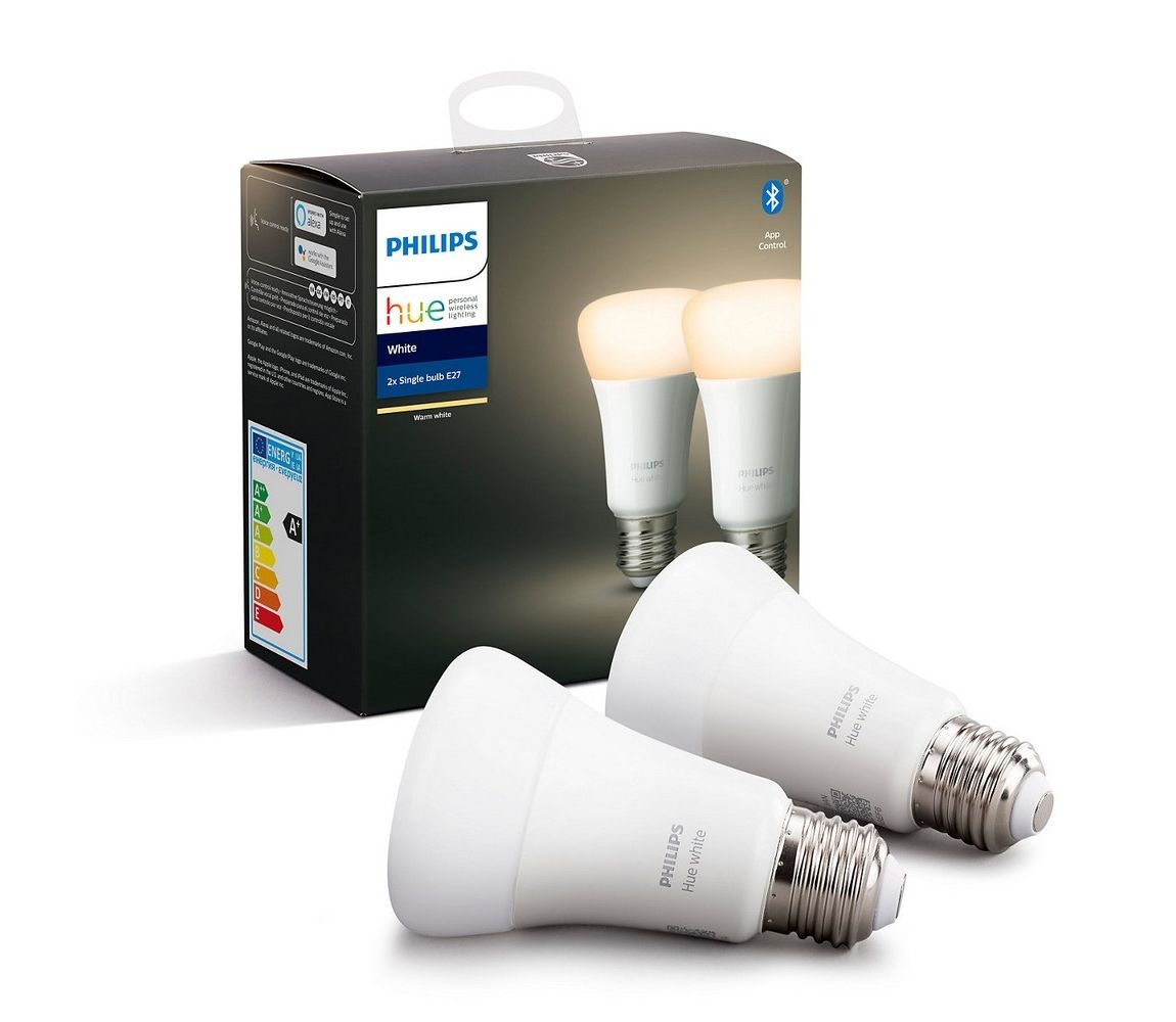 Philips SADA 2x LED Stmievateľná žiarovka Philips Hue WHITE E27/9W/230V 2700K  - Svet-svietidiel.sk