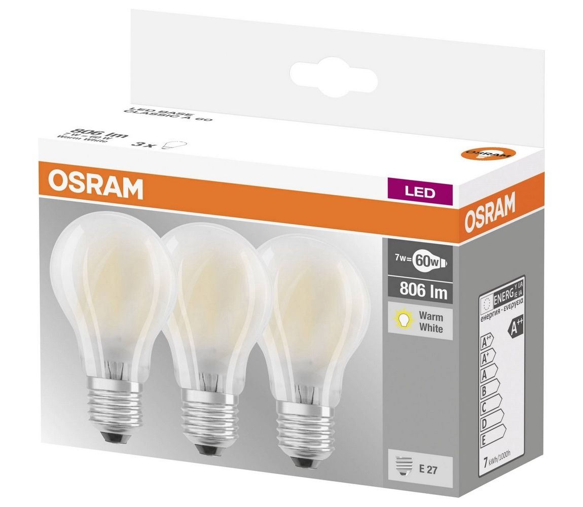 Osram SADA 3x LED Žiarovka VINTAGE E27/7W/230V 2700K - Osram  - Svet-svietidiel.sk