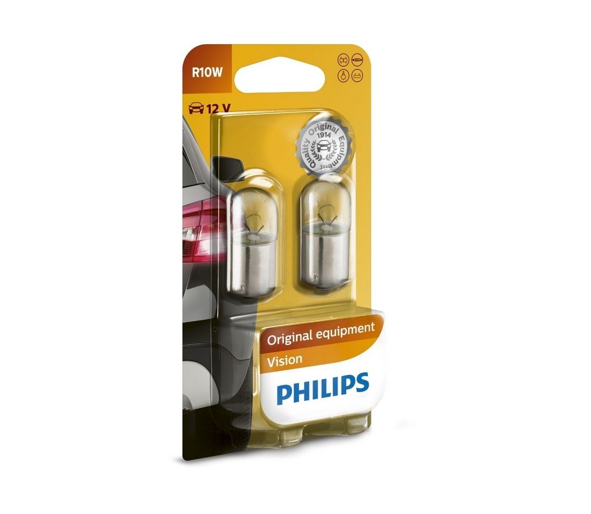 Philips SADA 2x Autožiarovka Philips VISION 12814B2 BA15s/10W/12V  - Svet-svietidiel.sk