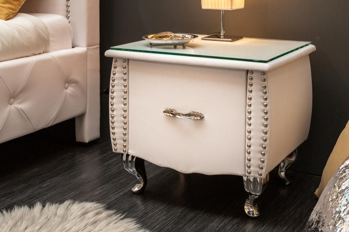 LuxD Nočný stolík Spectacular, 45 cm, biely - ESTILOFINA.SK