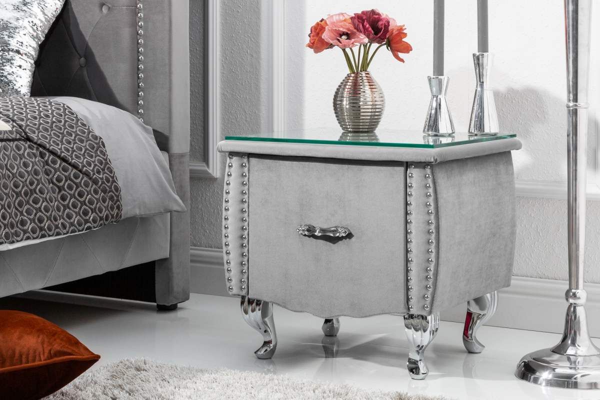 LuxD Nočný stolík Spectacular, 45 cm, strieborno-sivý - ESTILOFINA.SK