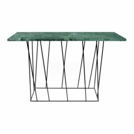 Zelený mramorový konzolový stolík s čiernymi nohami TemaHome Heli×