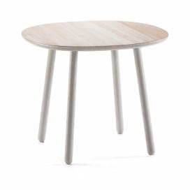 Sivý jedálenský stôl z masívu EMKO Naïve, ⌀ 90 cm