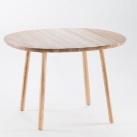 Prírodný jedálenský stôl z masívu EMKO Naïve, ⌀ 110 cm