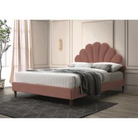 Signal Čalúnená posteľ SANTANA VELVET 160 x 200 cm farba staro ružová/dub