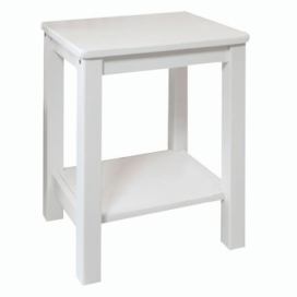 Noční stolek, masív / bílá, FOSIL 0000213718 Tempo Kondela