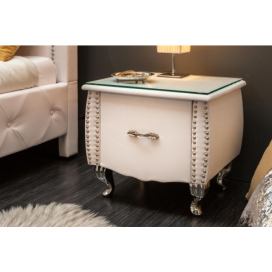LuxD Nočný stolík Spectacular, 45 cm, biely