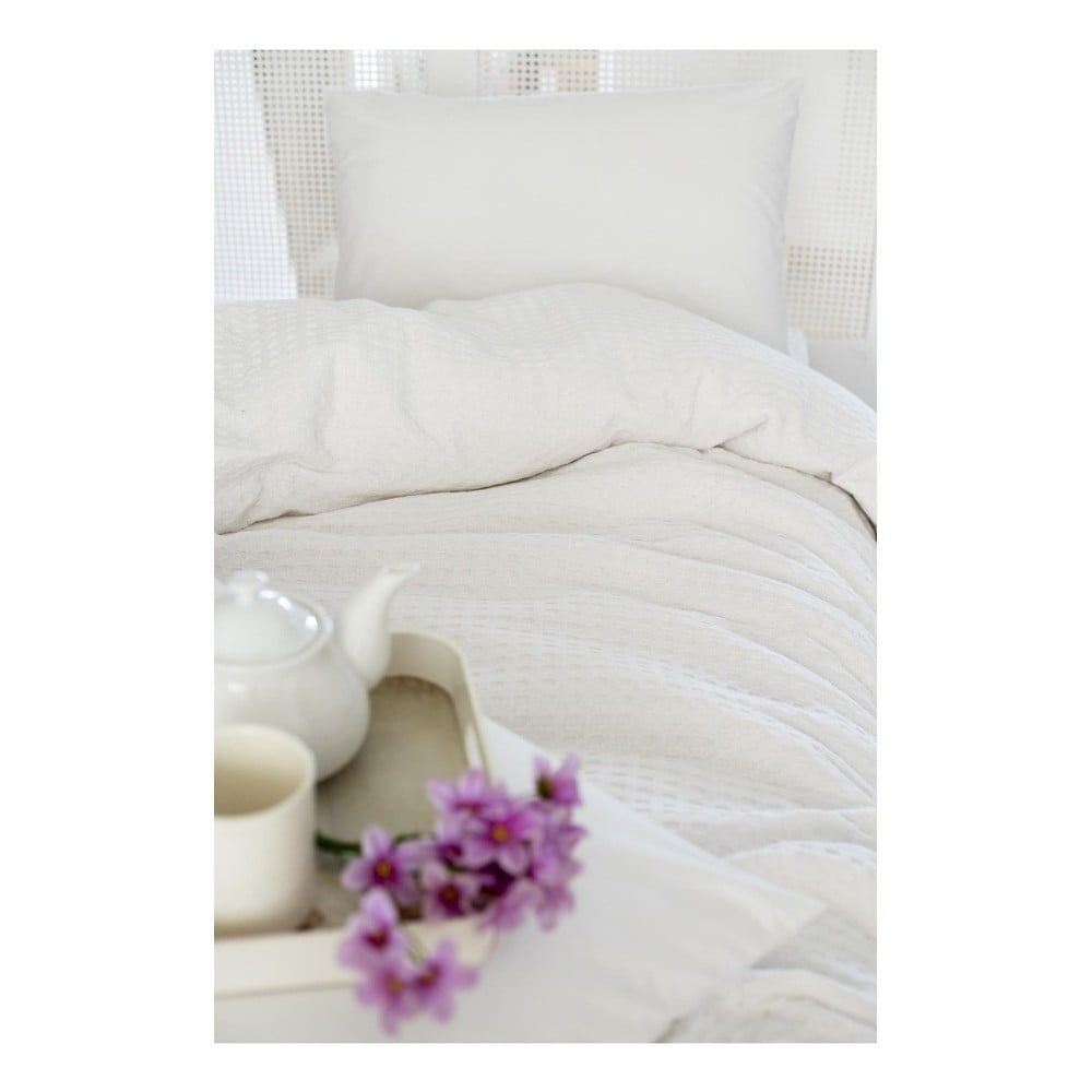 Biela bavlnená prikrývka cez posteľ na dvojlôžko Pure, 200 × 240 cm - Bonami.sk