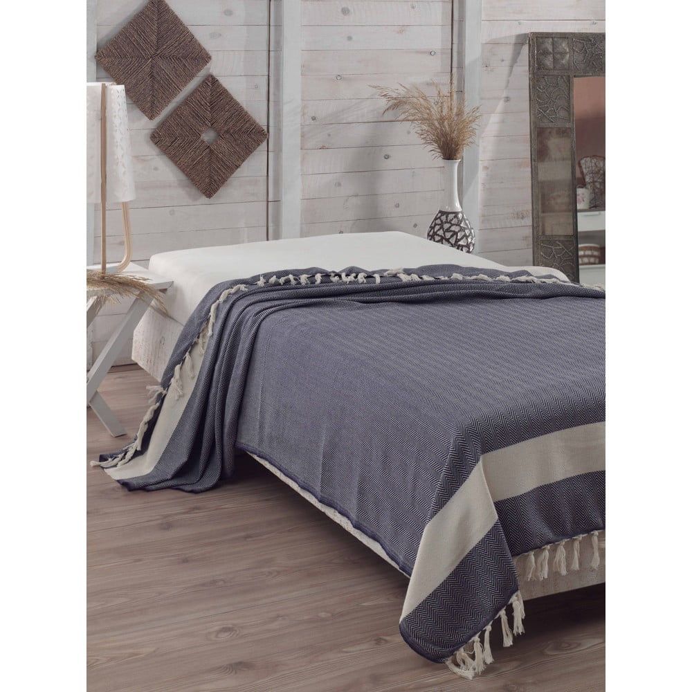 Prikrývka cez posteľ Baliksirti Dark Blue, 200 × 240 cm - Bonami.sk