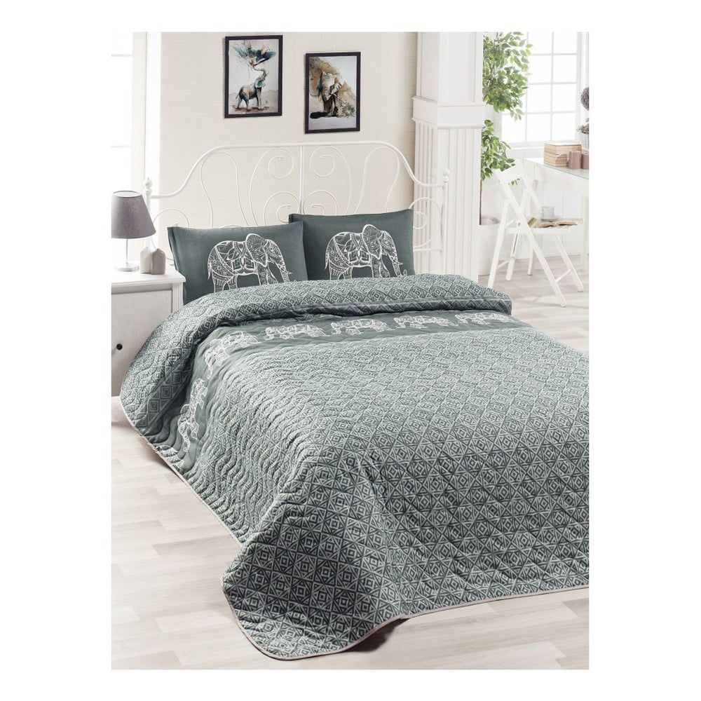 Set bavlnenej prikrývky cez posteľ a 2 obliečok na vankúše Lesso Cara, 200 × 220 cm - Bonami.sk