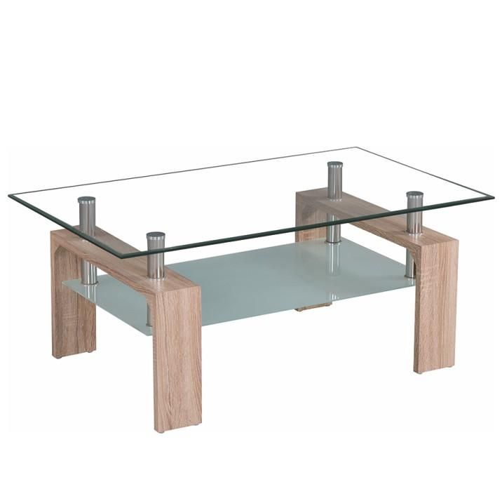 Konferenční stolek, dub sonoma/sklo, LIBOR NEW 0000143854 Tempo Kondela - dekorhome.sk