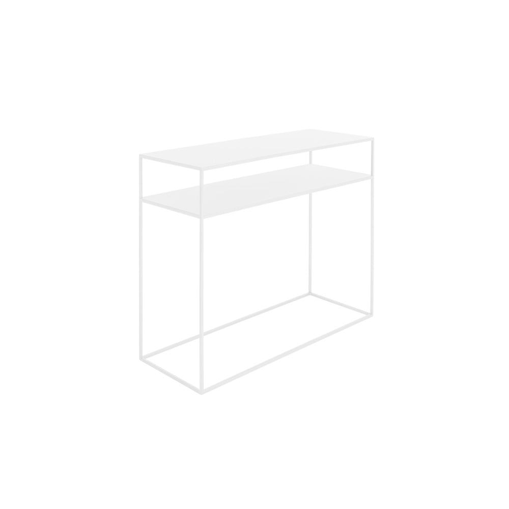 Biely konzolový kovový stôl s policou Custom Form Tensio, 100 x 35 cm - Bonami.sk