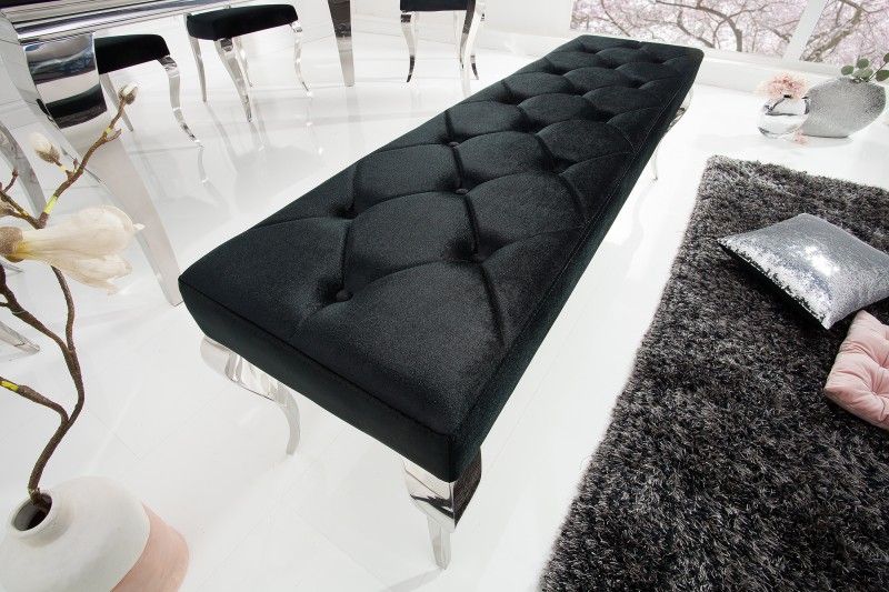 LuxD Dizajnová lavica Rococo, 170 cm, čierna - ESTILOFINA.SK