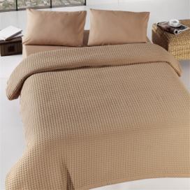 Hnedá ľahká prikrývka cez posteľ Burumcuk, 160 × 240 cm