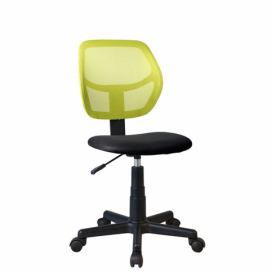 KONDELA Mesh kancelárska stolička zelená / čierna
