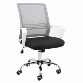KONDELA Apolo kancelárska stolička s podrúčkami sivá / čierna / biela