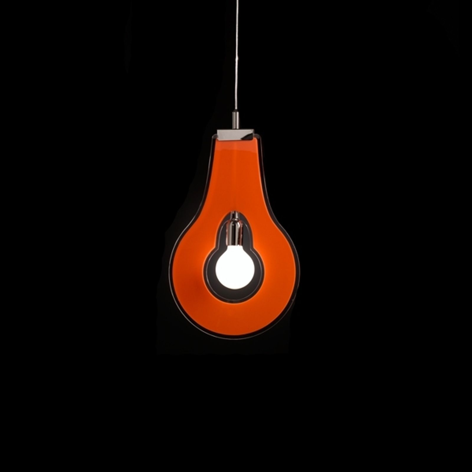 Selene Dizajnérska závesná lampa Flat 28,5 cm oranžová - Svetlá.sk