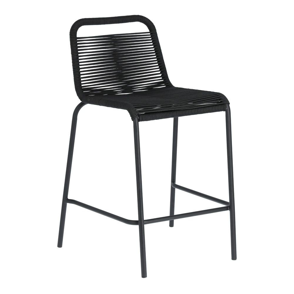 Čierna barová stolička s oceľovou konštrukciou La Forma Glenville, výška 62 cm - Bonami.sk