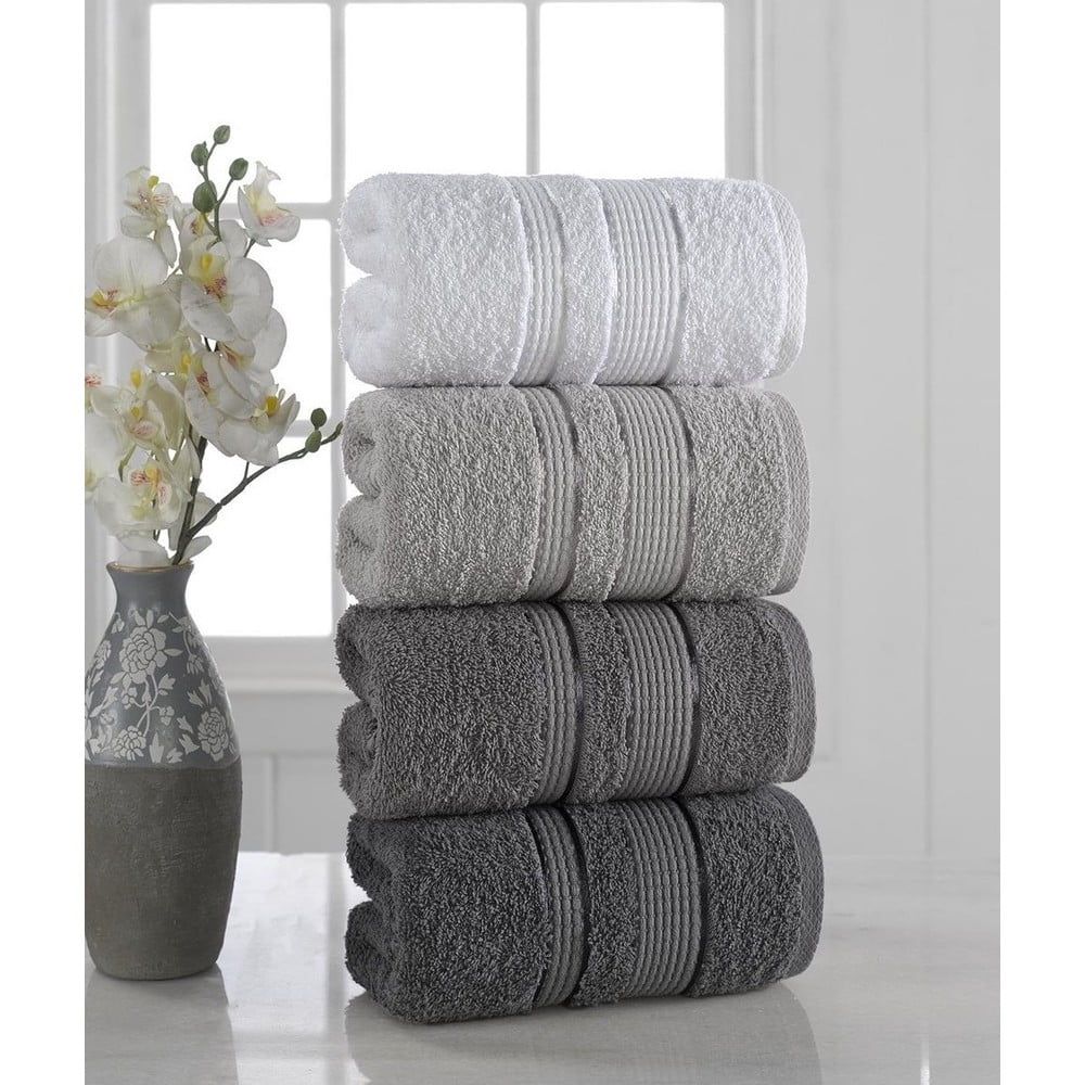 Súprava 4 uterákov Pure Cotton Gray, 50 x 85 cm - Bonami.sk