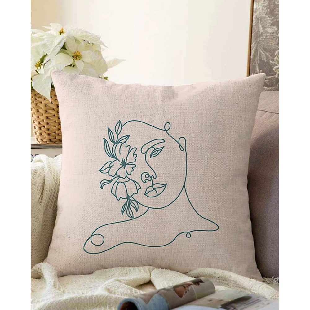 Svetlobéžová obliečka na vankúš s prímesou bavlny Minimalist Cushion Covers Chenille, 55 x 55 cm - Bonami.sk