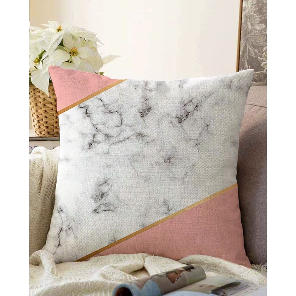 Obliečka na vankúš s prímesou bavlny Minimalist Cushion Covers Girly Marble, 55 x 55 cm - Bonami.sk