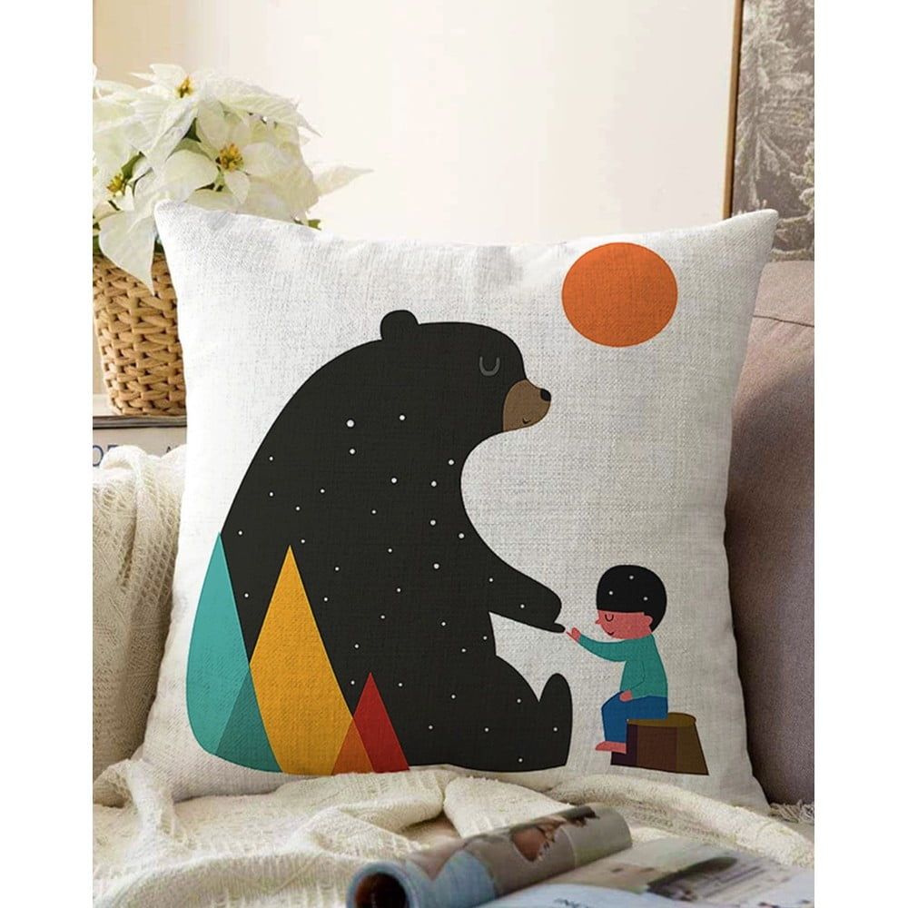 Obliečka na vankúš s prímesou bavlny Minimalist Cushion Covers Bear, 55 x 55 cm - Bonami.sk