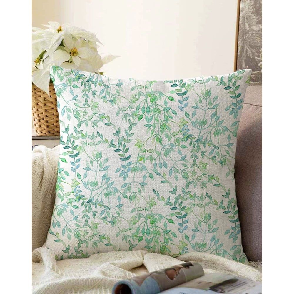 Béžovo-zelená obliečka na vankúš s prímesou bavlny Minimalist Cushion Covers Twiggy, 55 x 55 cm - Bonami.sk