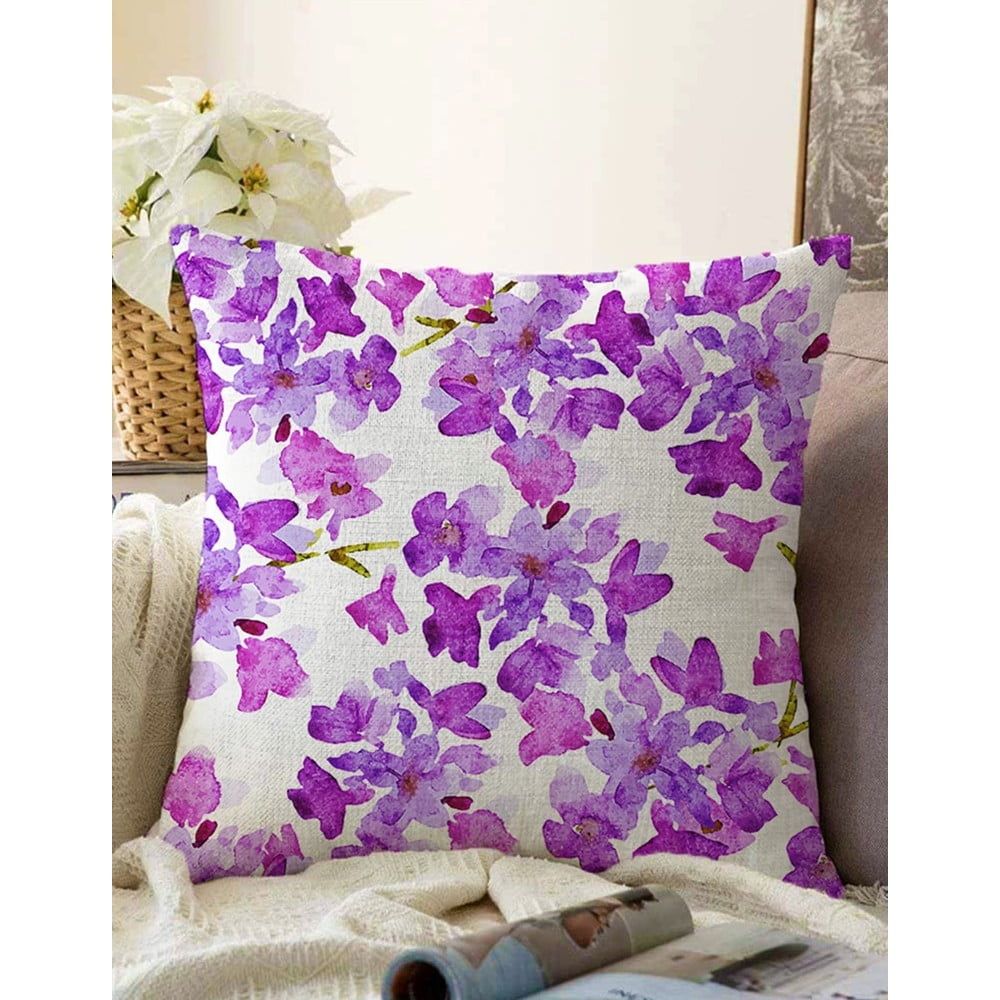 Béžovo-fialová obliečka na vankúš s prímesou bavlny Minimalist Cushion Covers Lilas, 55 x 55 cm - Bonami.sk